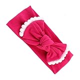 Lovoski 赤ちゃん　ベビー　弾性　蝶結び　ターバン　ヘアバンド　髪留め　写真　柔軟性　ソフト　全6色 - ローズ