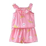 Domybest ベビー服 トップス+ショットパンツ キャミソール女の子 子供服 丸首 Tシャツ ノースリーブ 可愛い 花柄 超柔らかい 快適 水着 ホリデー 普段着 カジュアル ホーム着 プレゼント