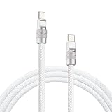 chubbycable USB Type C ケーブル 1M タイプc ケーブル 240W超急速充電 ナイロン編み 断線防止 耐久性のあるUSB Cデータ転送コード iPhone 17/16/15シリーズ対応, ホワイト, Type C - Type C