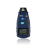 NUZAMASデジタルタコメータLCDディスプレイRPMテスト小型エンジンモーター速度計ゲージ非接触式テスタ広い測定範囲2.5-99999 RPM