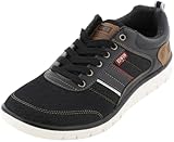 [エドウイン] カジュアルスニーカー カジュアルシューズ ストレッチ 素材 軽量 靴ひも おしゃれ ストレッチ素材 シンプル EDW-7643 メンズ ブラック 25.5 cm 3E