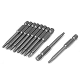 uxcell　ドライバーヘッドインサートビット　メタル　ヘックスエンド　3mm　ロング　65mm　10個入り