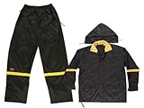 Custom Leathercraft R1034X 2-Piece Nylon Rain Suit with Detachable Hood Black 4XL [並行輸入品]
