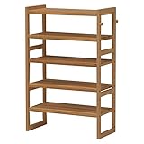 シンプルシューズラック/下駄箱 【幅60cm×高さ92cm】 ライトブラウン 木製/パイン 高さ調節可 フック2個付き【代引不可】 生活用品 インテリア 雑貨 インテリア 家具 収納家具 シューズラック シューズボックス top1-ds-1