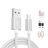 USB Type-Cケーブル 長さ1m Type-C 充電器 高速充電 データ転送 Xperia XZs/Xperia XZ/Xperia X compact/Nexus 6P / Nexus 5X 等対応 USB Type Cケーブル（1m, シルバー）