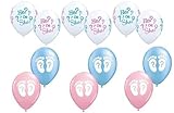 loonballoon Gender Revealパーティーベビーシャワー彼は彼女は少年少女Footprint 12 11 "ラテックスバルーン