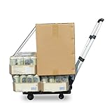 Rxbdk ショッピングトロリーフォールドポータブルプルグッズアルミ合金トレーラー