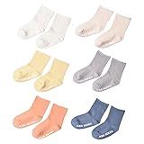 6パックかわいい赤ちゃんのクッションクルーソックス0-2歳用