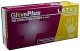 AMMEX - GPPFT48100-BX - Latex Gloves - GlovePlus - Disposable Powder Free Exam 4 mil Extra Large Whi