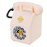 電話形状貯金箱コインお金ボックスポットミルクホワイト