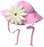 Flap Happy Baby Girls' UPF 50+ Floppy Hat with Flower Candy Pink Large [並行輸入品]