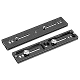 クイックリリースプレート アルカスイス互換 汎用 200mm 2*1/4"ネジ 1/4"-3/8"ネジアダプター付