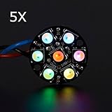 ランフィー 5個のNeoPixel ラウンド7x 5050 RGBW クールな白色LED 6000K、ドライバモジュール内蔵