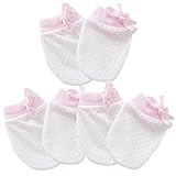 Kalevel 3組み 赤ちゃん ミトン メッシュ ベビー 手袋 かきむしり ひっかき ミトン 新生児用ミトン 綿 手袋 通気性 ベビー プレゼント 女の子 男の子 0～6ヶ月（ピンク）