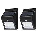 TKSTAR ソーラーライト 16 LED 人感センサー ウォールライト 防犯＆防水 スポットライト 省エネ 太陽発電 屋外照明 玄関 壁掛け 庭先用 夜間自動点灯 (２パッケージ) DS-801 (