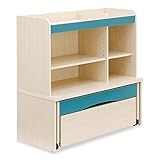 学習机 ミニデスク 3点セット primo(プリモ) コンパクト 収納 (Cタイプ　ナチュラル × ライトブルー or グリーン)