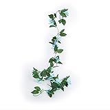 meiliy Lily Vineシルク花ガーランド人工植物花葉つるホームウェディング装飾 ブルー