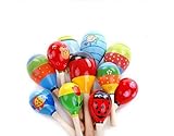 Comsic ® Mini WoodenフィエスタMaracas Assortedカラーとデザイン( 1 DZ )