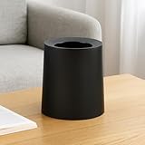 ゴミ箱 ゴミ袋が見えない 丸型 ビニール袋隠す 8L/12L シンプル リビング キッチン 洗面所 オフィス ごみ箱 ごみばこ フタなし ルクレール 2重構造 (ブラック, Sサイズ 1.5L)