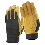 おたふく手袋 人工皮革手袋 フーバー [人工皮革 甲部ストレッチ素材] FB-53 ブラックｘキャメル S