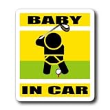 わーるどくらふと BABY IN CAR ゴルフバージョン（A) ステッカー （きいろ）