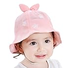 Ever Fairy1-3歳の赤ちゃんの太陽の帽子女性のUV保護春と秋の太陽の帽子綿の赤ん坊の帽子 (ピンク)
