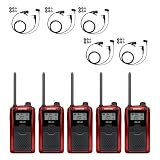 KENWOOD 特定小電力トランシーバー UBZ-LU20+対応イヤホンマイク K012H セット(レッド, 5台セット)