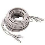RJ45 ポート付きイーサネット CCTV ケーブル 10Mbps/100Mbps Cat5 延長ケーブルサポート 2.1mm / 5.5mm ジャック DC 電源 5m/10m/15m/20m IP カメラ NVR システム用 (10M)