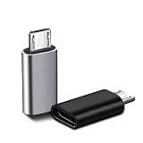 QISI 【2個セット】Micro B オス to USB Type-C メス 変換アダプター｜急速充電・480Mbpsデータ転送対応｜Type-Cケーブル → Micro USB機器変換用プラグ (Micro Bオス USBType-Cメス)