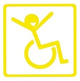 【全16色】車椅子マーク/車イス　サイン/カー ステッカー/Car/リラックス/車用/シール/ Vinyl/Decal /バイナル/デカール/-2 (黄色) [並行輸入品]