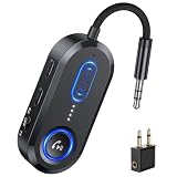【2026年最新型・Bluetooth 5.4対応】STDRIVO Bluetooth 5.4トランスミッター ＆レシーバー 2-in-1（送受信機）【2台同時接続可】3.5mmイヤホンジャック搭載 低遅延オーディオアダプター 通話・ナビ・音楽再生対応 飛行機・車載・TV・ホームオーディオで使用可能 ヘッドフォン／タブレット／PC／AirPods／スマホ／スピーカー対応