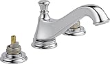 Delta 3595LF-MPU-LHP Cassidy Two Handle Low-Arc Widespread Bathroom Faucet with Metal Pop-Up Drain a