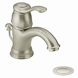 Moen 6102BN Kingsley One-Handle Low Arc Bathroom Faucet, Brushed Nickel by Moen