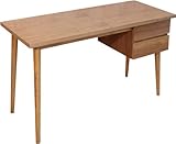 ウォールナット突き板 デスク 学習机 テーブル 引き出し付 木製 [ホーム&amp;キッチン]