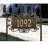 Whitehall製品Mears透かし彫りオーバルアンティーク銅標準Lawn 1行アドレスPlaque 5512 AC
