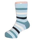 (グレェド) Groedo キッズソックス サイズ3-4 ( 14.5 - 16.5cm ) 水色・青緑・きなり・紺ストライプ オーガニックコットン