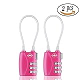 TSA Approved Luggageロック、bestga 3桁ケーブル組み合わせ荷物ロック盗難保護耐久性旅行荷物ロック、ロックバックパック、キャビネットロック、南京錠、スーツケースロック – 2パ