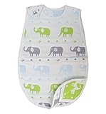 Munya Munya(ムニャムニャ) 5層ガーゼスリーパー ベビーからお子様まで使用可能 寝冷え対策 おくるみ ギフトに (ゾウ)