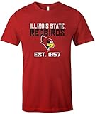 NCAA Illinois State Redbirds Estスタックジャージー半袖Tシャツ、レッド、M