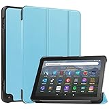 Gosento For New Fire HD 8 ケース (2024年発売)スタンド機能付き 開閉式三つ折薄型スタンドケース PUレザー Fire HD 8/Fire HD 8 Plus 2024 第12世代 ８インチ カバー (スカイブルー）