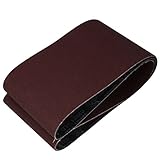 uxcell サンディングベルト サンドペーパー 2個入り ダークブラウン 砥粒 1520x20mm 60グリット