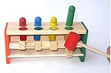 【 たたいて 飛び出す ポン 】 木製 知育 玩具 木のおもちゃ 楽しく 叩いて 飛ばす 4個 カラフル かわいい トイ プレゼント 誕生日 お祝い ギフト 出産 指先 発育