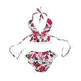 幼児幼児新生児の女の子フローラルホルタービキニ水着スーツ水着0-2Tクールサンセット (70)