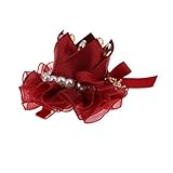 ノーブランド品 可愛い　女の子　赤ちゃん　ヘアクリップ　クラウン　王冠　蝶結び　髪飾り　髪留め　ギフト　全4色選べる - 暗赤色