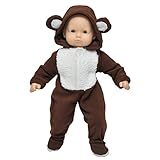 パジャマ 15インチ American Girl® Bitty Baby & Bitty Twins用 テディベアの着ぐるみパジャマ ロンパーコスチューム 柔らかベルコクロージャが付いた柔らかいフリー