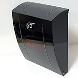 郵便ポスト メールボックス壁掛け 黒色 ステンレス m023