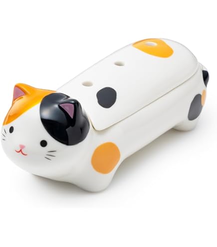 Amazon｜LANGING お香立て 猫 香炉 線香置き 陶器 面白いプレゼント