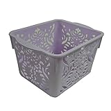 不二貿易 プラスティック 収納 BOX スクエア パープル 24033