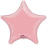 loonballoonライトベビーピンクStar Shaped 19 "明るいメタリックShiny Plain Mylar Foil Balloon