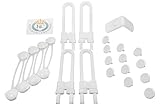 Cabinet Lock for Child Safety 21 Piece White Unbreakable Plastic Locks Child Proofing Kit with Adhes